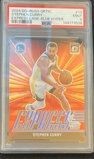 2024 DONRUSS OPTIC EXPRESS LANE BLUE HYPER STEPHEN CURRY #/175 PSA 9 WARRIORS