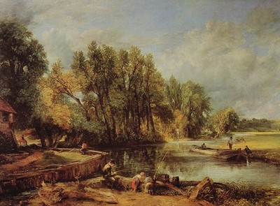 Constable Stratford Mill Vintage Kunstdruck Poster Wanddeko Illustration Farbe