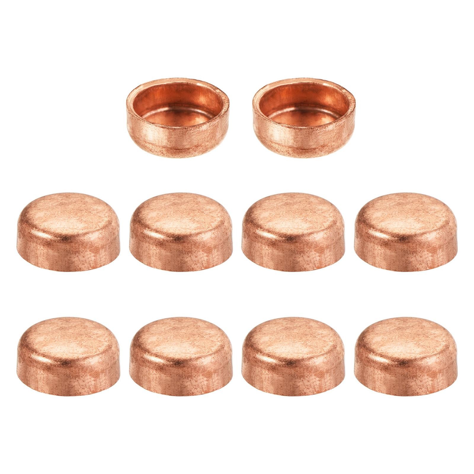 10pcs 9.52mm(3/8") ID Copper End Cap Pipe Fitting Blocking Cap
