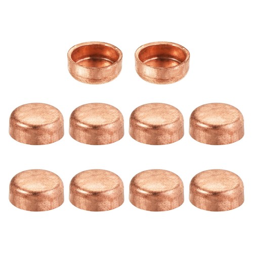 10pcs 9.52mm(3/8") ID Copper End Cap Pipe Fitting Blocking Cap