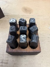 Vintage 9-piece Steel Number Stamps   5/8" Tall Numbers