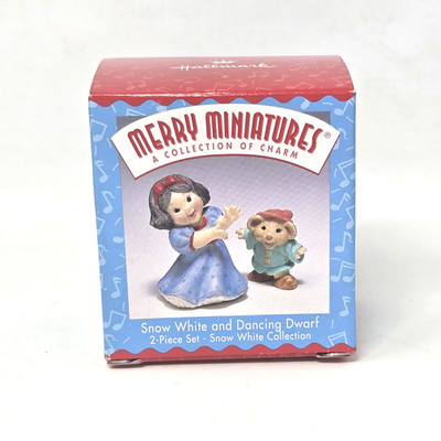 Hallmark Merry Miniatures Snow White And Dancing Dwarf 2 Piece Set Collection
