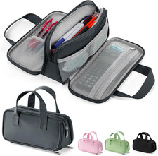 Large Pencil Case, Big Capacity Pencil Pouch Pen Bag with 3 Compartment, Portabl