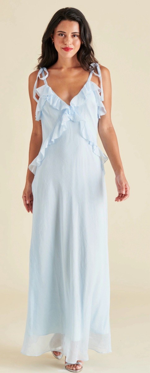 Steve Madden Women's Adalina Ruffle Maxi Dress - Blue - Maxi Dresses