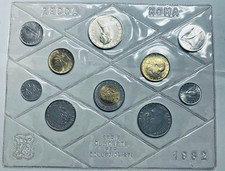 1982 Monete Italiane 10 Coin Set, 500 Lire In Set Is 83.5% Silver, w/OGP