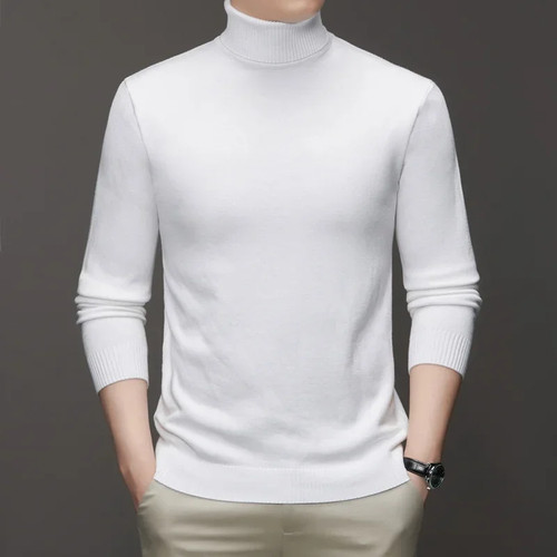 Maglione Uomo Slim Fit Manica Lunga Girocollo Antipilling Maglia Alta Qualità - Foto 21 di 31