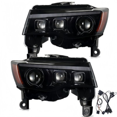 For 2014-2022 Jeep Grand Cherokee FULL LED Tri-Projector Headlights W/Animation