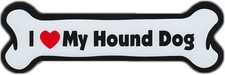 Dog Bone Magnet: I Love My Hound Dog  For Cars, Refrigerators, More