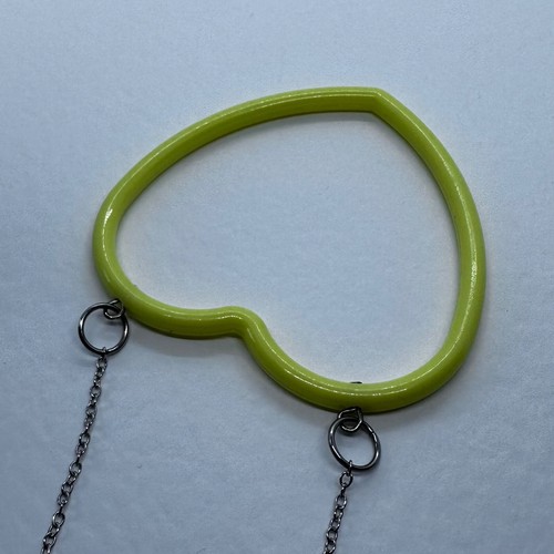 Bright heart hoop necklace, acrylic heart on a silver chain. 20 inches long - Picture 34 of 42