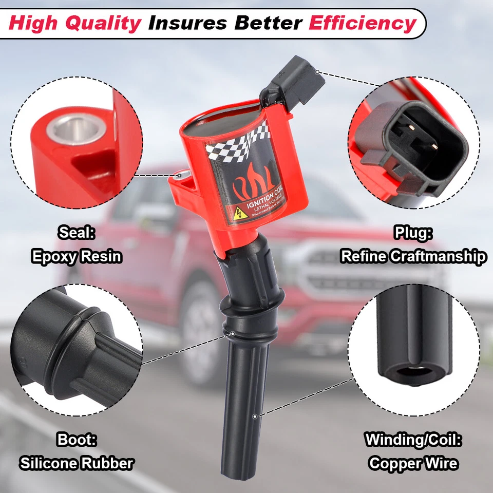 Paquete de 10 bobinas de encendido y enchufes para Ford F250 F350 Super Duty 1999-2004 6,8 L V10 Foto 3 de 4