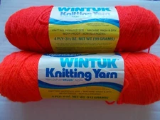 WonderArt Wintuk yarn, worsted weight acrylic, mixed lot of 2 ( red & scarlet)