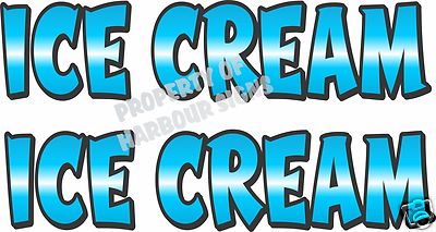 Ice Cream Decal (2) 18'' Concession Restaurant Food Truck Van Vinyl Letters