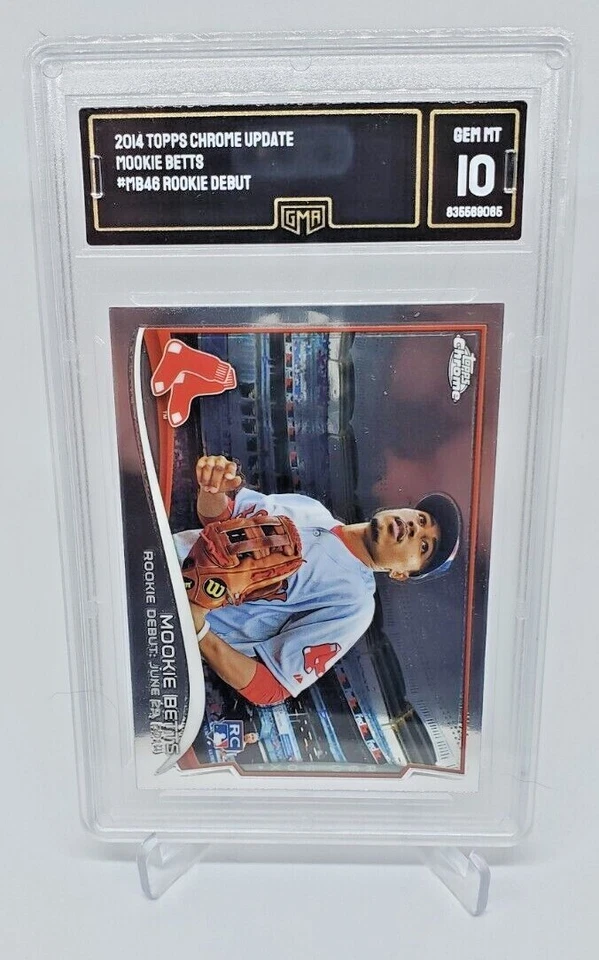 2014 Topps Chrome Update Mookie Betts #MB46 Rookie Debut GMA GEM MINT 10! HOT!! - Image 3 of 4