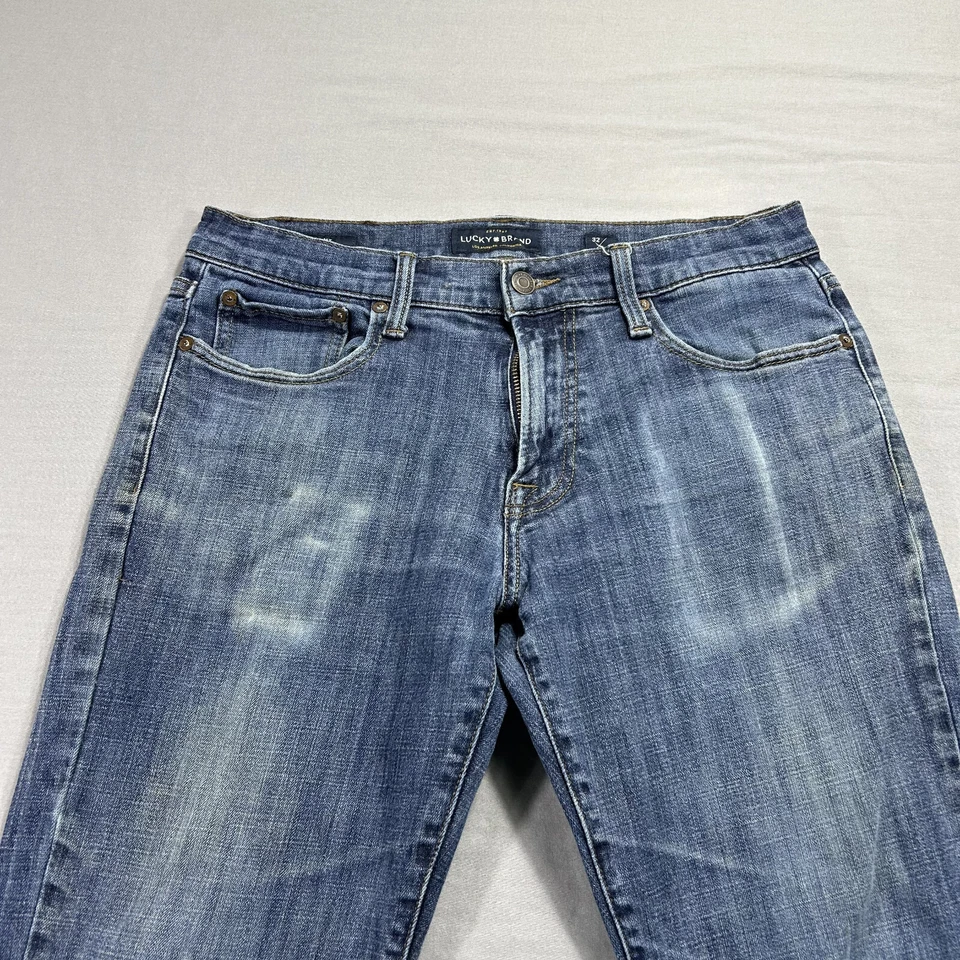 Lucky Brand Jeans Mens 32x29 Blue 221 Straight Leg Distressed Original Fit ^ - Image 3 of 4