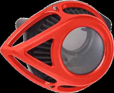 AN Clear Tear Air Cleaner Kit Red Anodized Harley Dyna Switchback 12-16