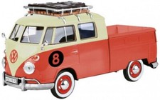 VW Volkswagen T1 Bus Type 2 with Roof Rack - red / cream - MotorMax 1:24
