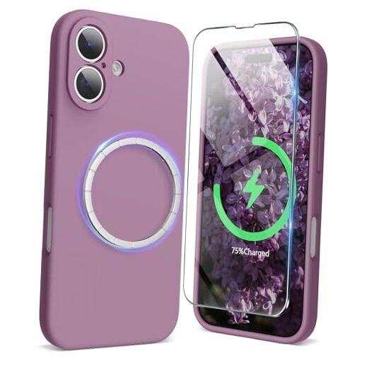 Designed for iPhone 16 Case Compatible with MagSafe (6.1 inch Lilac Purple