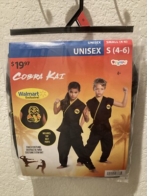 Cobra Kai Costume Boys/ Girls size 4-6 Small Child New Martial Arts Karate Kid