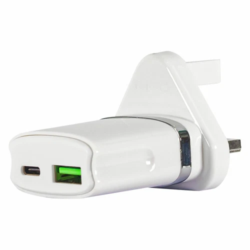 FAST Home Charger USB with Type-C and USB-A ports FIFO Dual Mains 3 Pin UK Plug - Picture 1 of 12