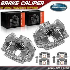 Pair Rear Brake Caliper w/ Bracket for Chevrolet Trailblazer GMC Envoy Rainier