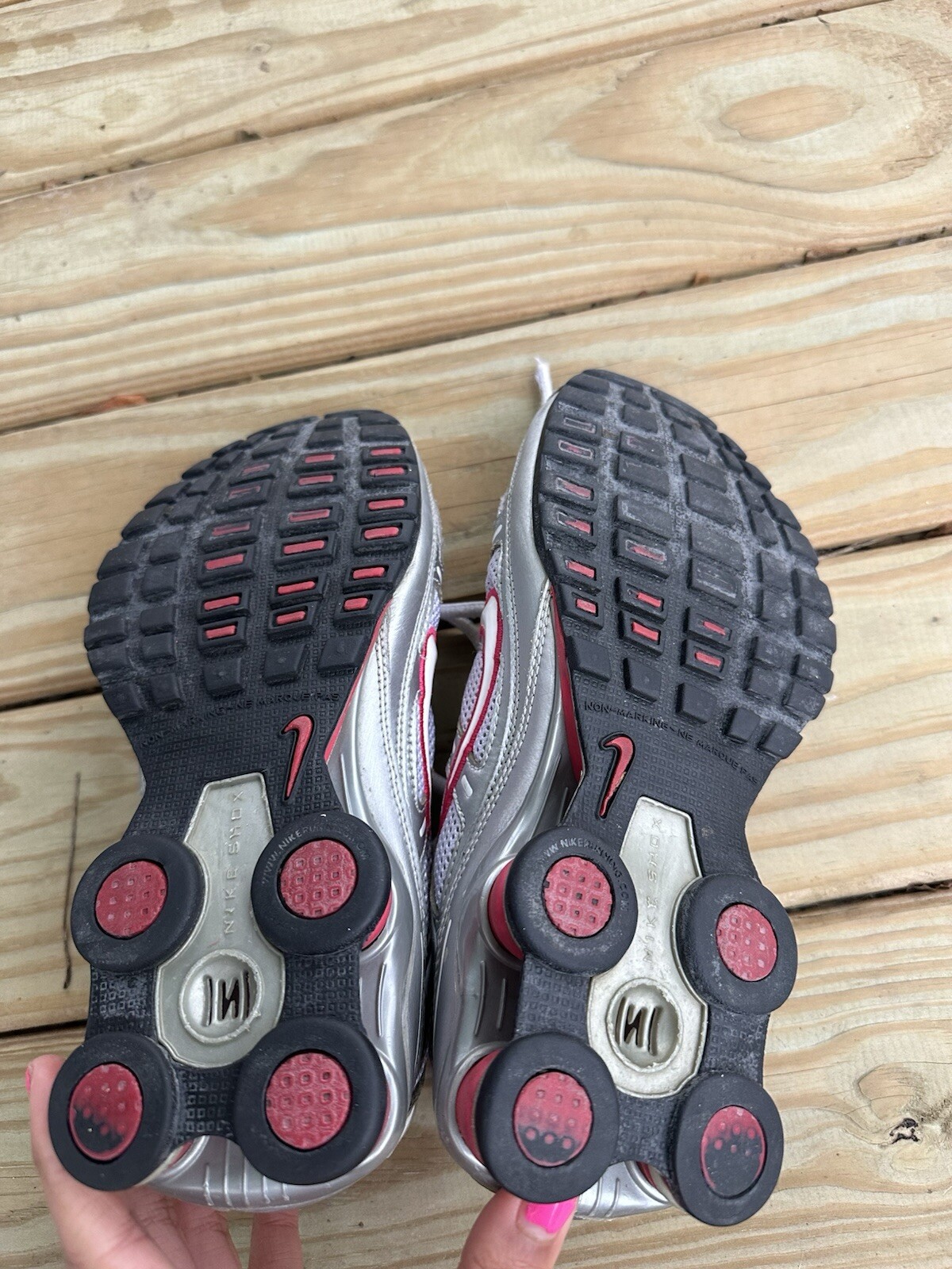 Nike Shox Remix+ Women’s 6Y Running Active Gym Shoe Silver Pink 2008 image 7