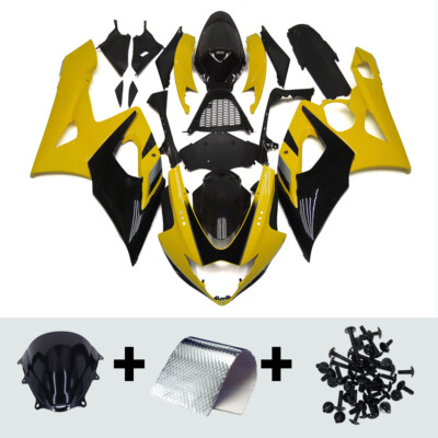 Yellow Black Fairing Kit for 2005 2006 Suzuki GSXR1000 K5 ABS Injection Bodywork