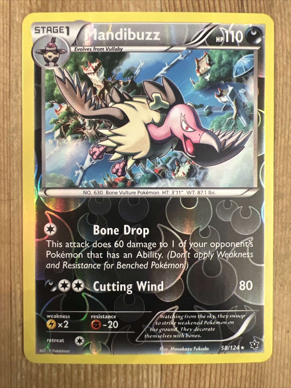 Mandibuzz 58/124 - Fates Collide - Reverse Holo - Pokémon TCG - LP