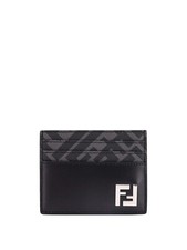 NWT NEW Fendi Men's Black Leather FF Squared 6 Slot Card Holder