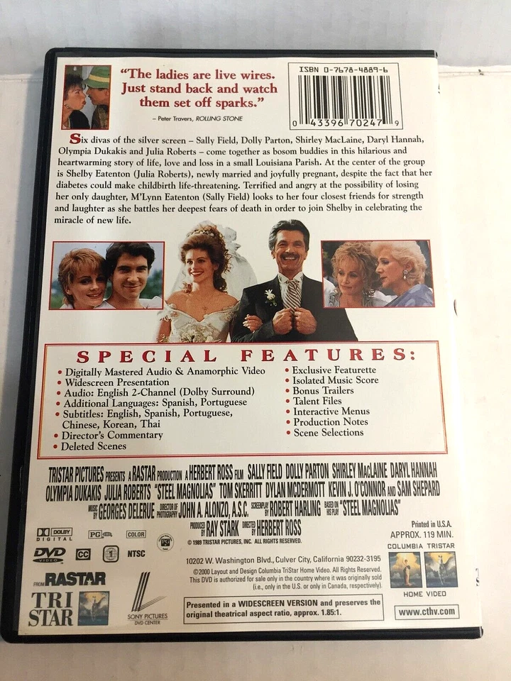 Steel Magnolias Special Edition DVD Ships  Same Day with Tracking Foto 2 de 2