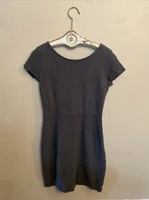 Banana Republic Mini Sheath Dress 6 Gray Short Sleeve Stretch