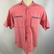 Vintage 80s 90s Grunge Surf Skate Color Block Hip Hop Button Shirt Skateboard L