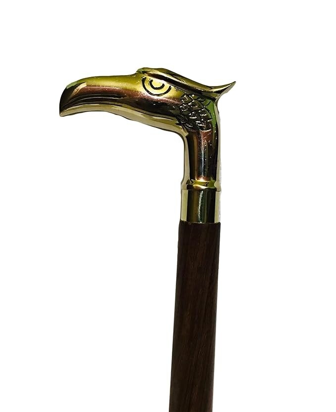 Handmade Antique Solid Brass Eagle Head Handle Wo… - image 3