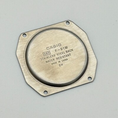 Men's CASIO Stainless Steel Watch Case Back for F-91 Digital Watch (593)