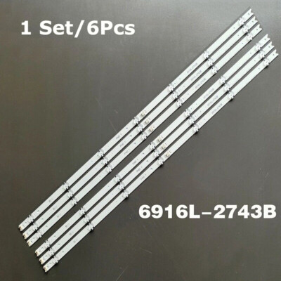 6×LED-Streifen Leisten für LG UF64_UHD_A 43LH60_FHD_A 43LH5700 43UH619V 43UF640V