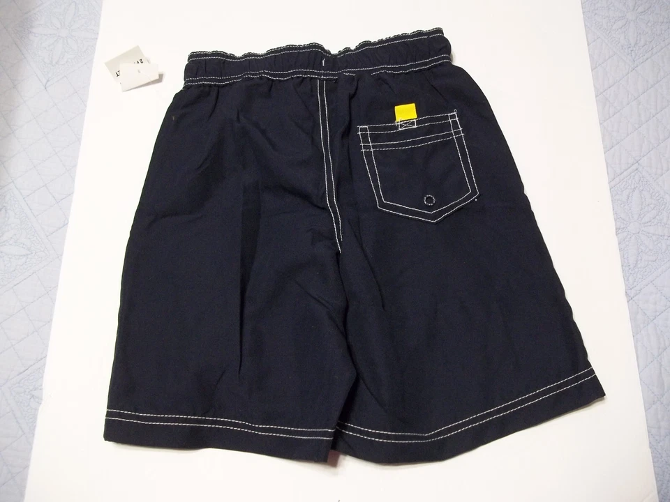 NUEVO Traje de baño Nautica Boys tabla corta baúl nuevo con etiquetas talla 7 sólido azul marino Foto 2 de 2