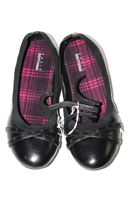 Basic Editions Youth Girls' Clara Black Ballet Flat Dress Shoes 3M