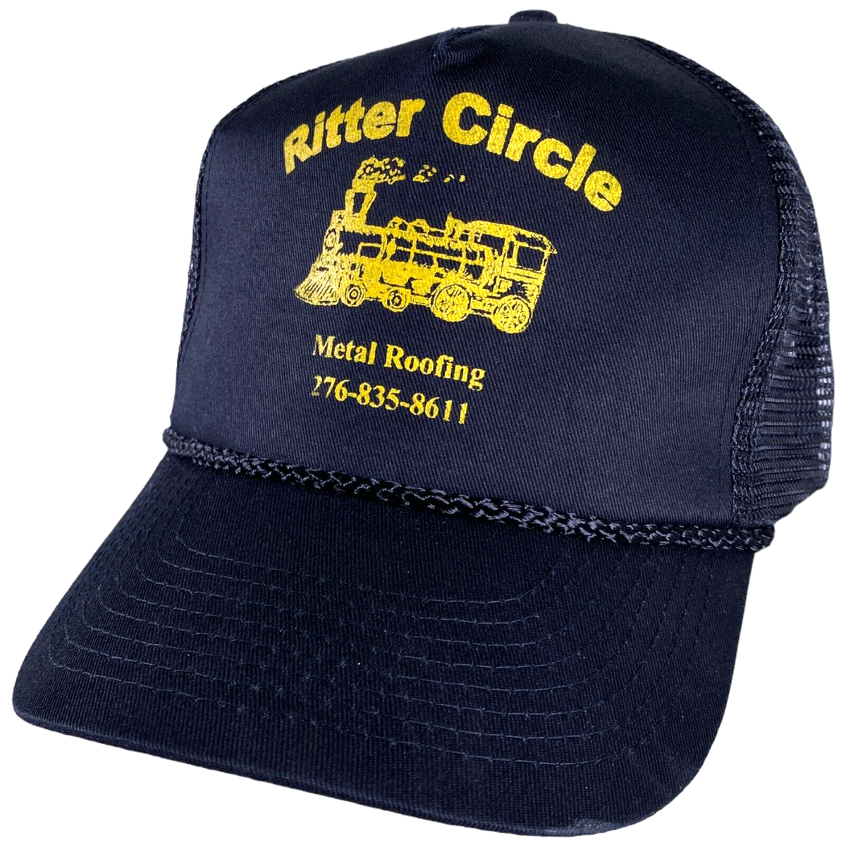 Vintage Ritter Circle Metal Roofing Hat Black Train Trucker  display picture 3