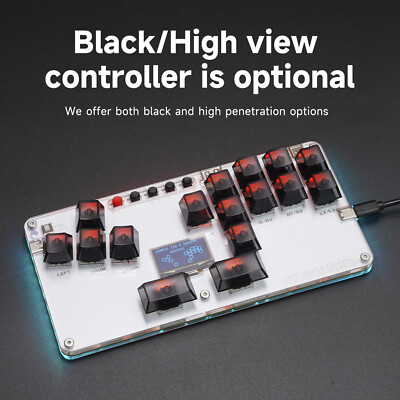 MustFun Hitbox Mini Stickless-Controller geeignet für PC/PS3/PS4/Switch Schwarz