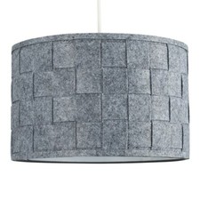 Ceiling Light Shade  Modern Grey Felt Weave Design Easy Fit Drum Lampshade Home