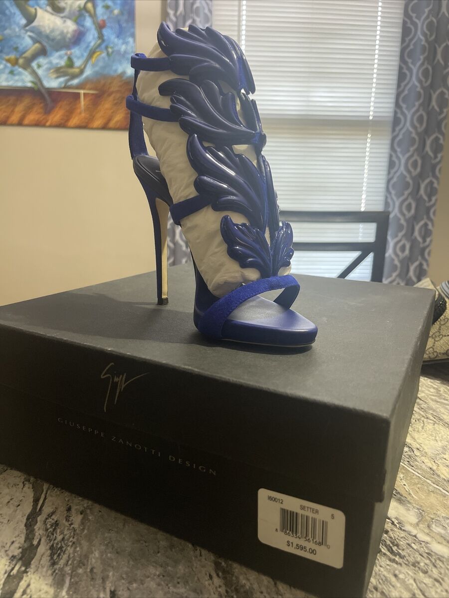 Giuseppe Zanotti Cruel Summer 110 Blue Setter Wing Strap Giuseppe Zanotti Cruel Summer 110 Blue Setter Wing Strap