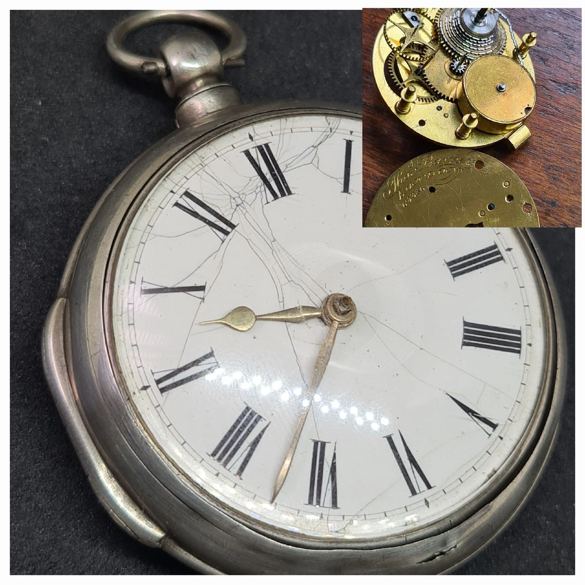 Silver pocket shop watch antique