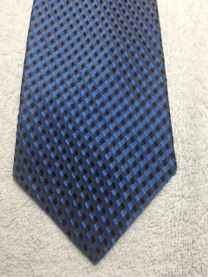 BERGAMO NEW YORK MENS TIE BLUE BEIGE AND GRAY 4 X 60