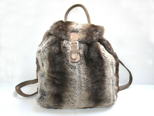 Fendi Furry Leather Backpack Rucksack 