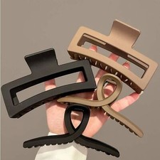 Set of 4 Matte Black Beige Women s Hair Claw Clip