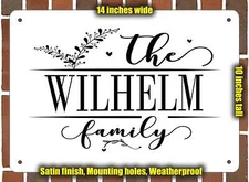 Wilhelm Family Decorative Metal Door or Wall Plaque (Style 2)