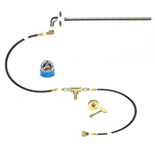 EasyFirePits Pre-Plumbed Gas Fire Pit Kit & Lifetime Warr 316 Straight Burner