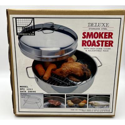 Vintage Deluxe Stainless Steel Smoker Roaster Steamer Model RPC 1211 New in Box