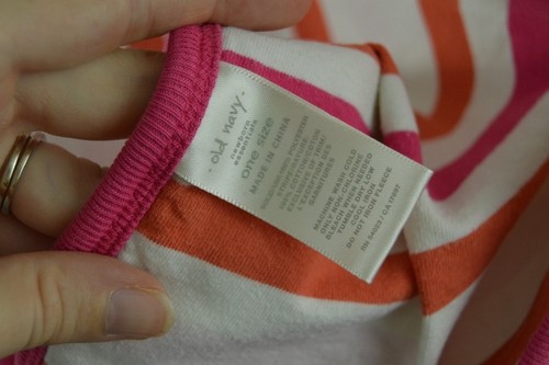Old Navy Pink White Orange Stripes Baby Blanket Security Lovey Fleece Cotton - Picture 3 of 8