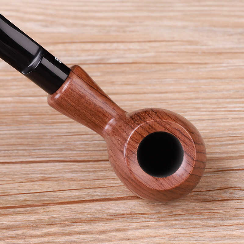 Rosewood Tobacco Pipe 9mm Carbon Filter Bent Stem Mouthpiece Wood Smoking Pipe