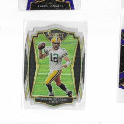 2020  Select Aaron Rodgers Packers #111 Premier Level Die Cut WHITE Prizm a22